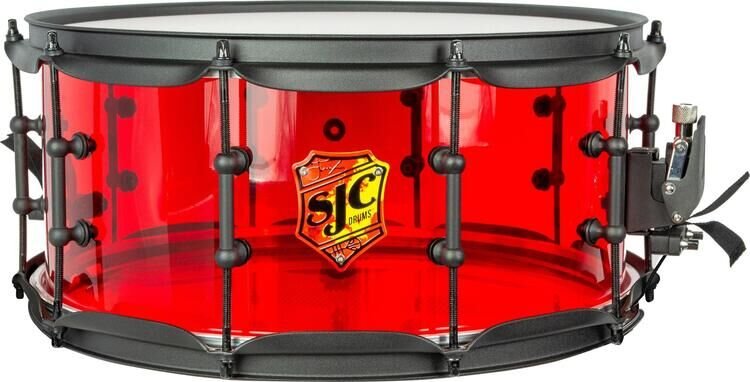 SJC Custom Drums Josh Dun Torch Snare Drum - 6.5 inches x 14 inches, Red