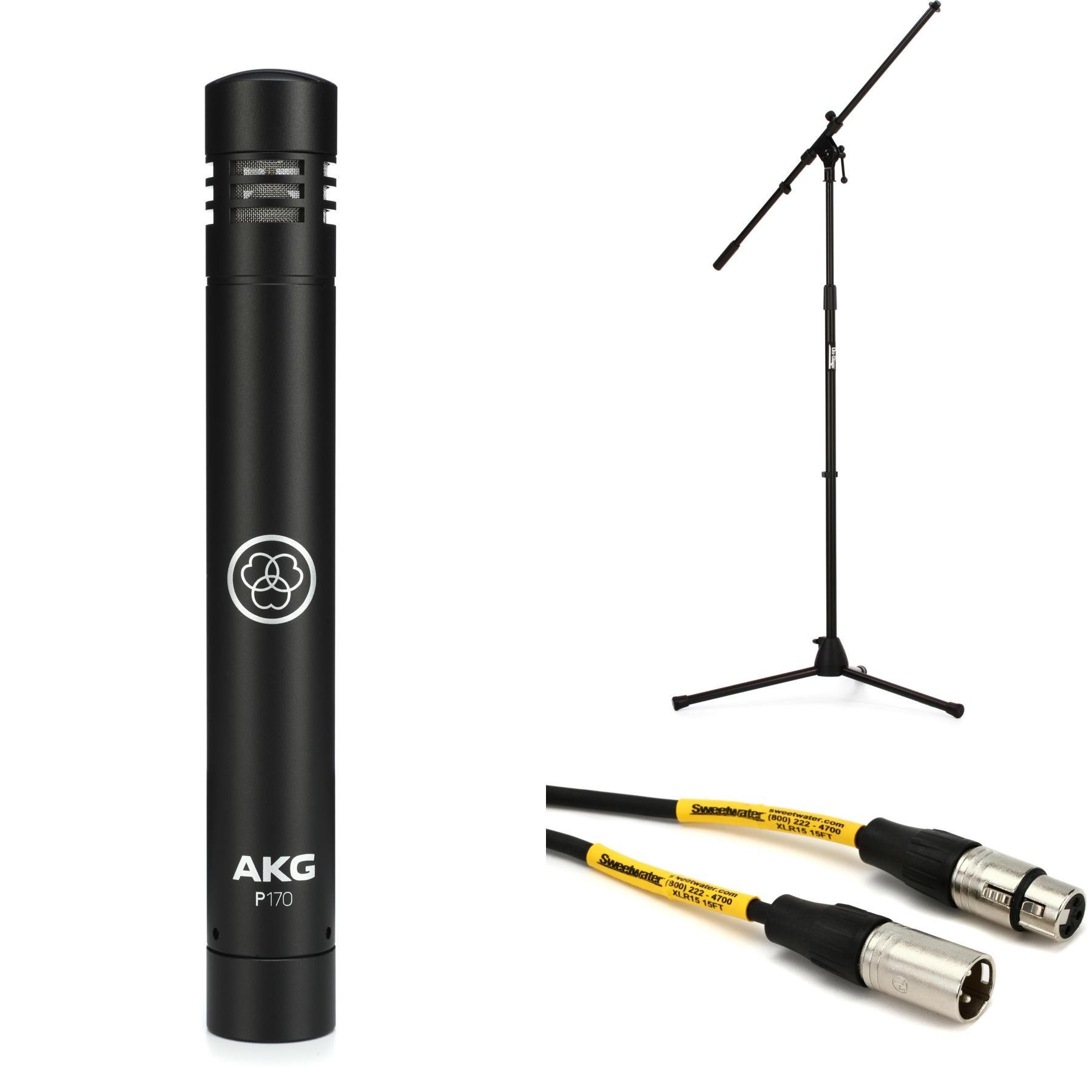 AKG P170 Professional Instrumental Microphone with Headphones and XLR Cable
