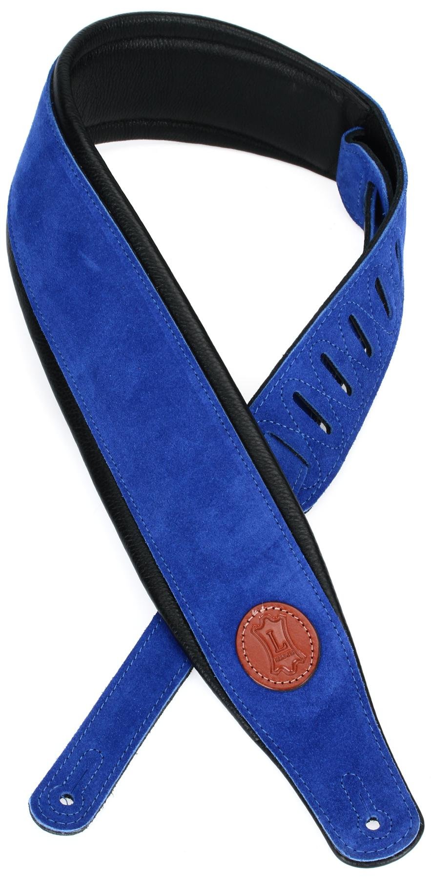 MSS2S-ROY Levys Leathers 3Suede Guitar Strap with Garment Leather Backing; Royal Blue