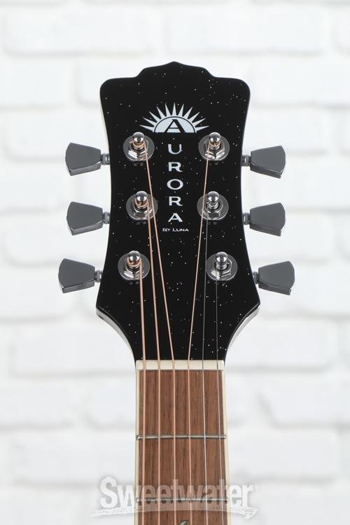 Luna Aurora Borealis 3/4-Size Acoustic Guitar - Black Pearl
