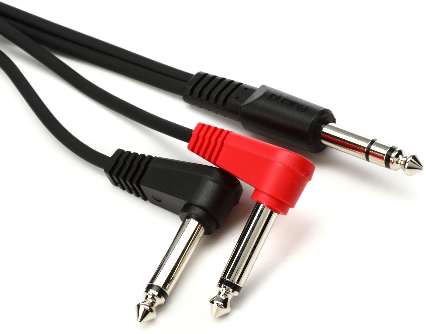 3/' Mogami Y Insert Cable TS Right Angles Right Angle TRS to 2