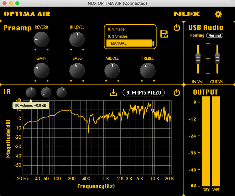 NUX Optima Air Acoustic Guitar Simulator and Preamp Pedal