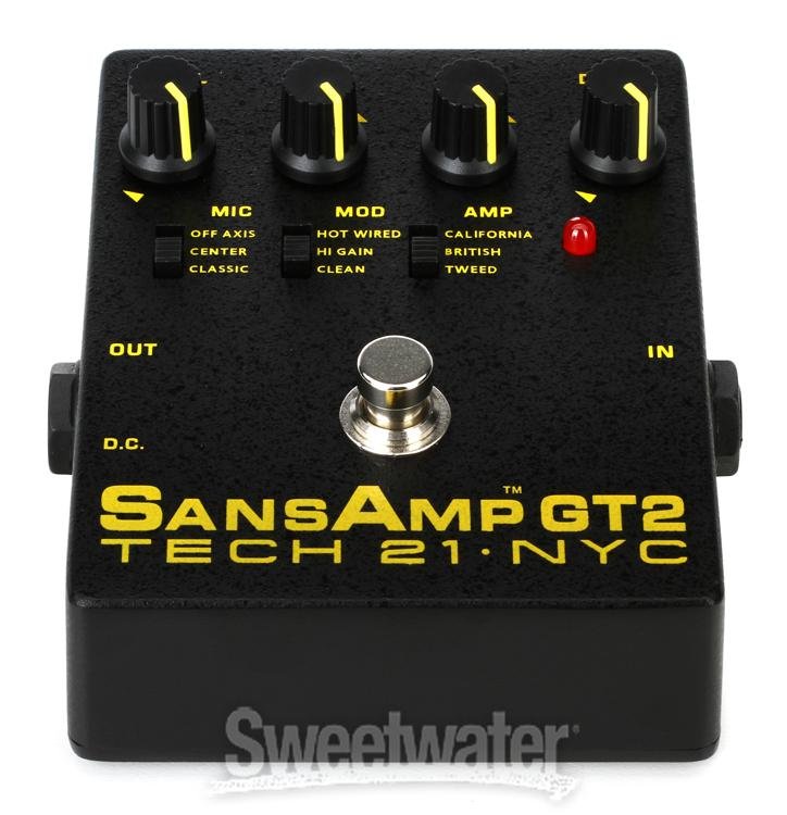 Tech 21 SansAmp GT2 Tube Amp Emulator Pedal | Sweetwater