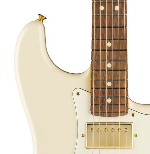 Fender Limited Mahogany Blacktop Stratocaster HHH - Olympic White w/ Gold  Hardware | Sweetwater