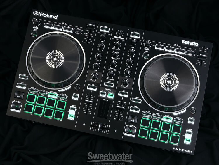 Roland DJ-202 4-deck Serato DJ Controller with Drum Machine