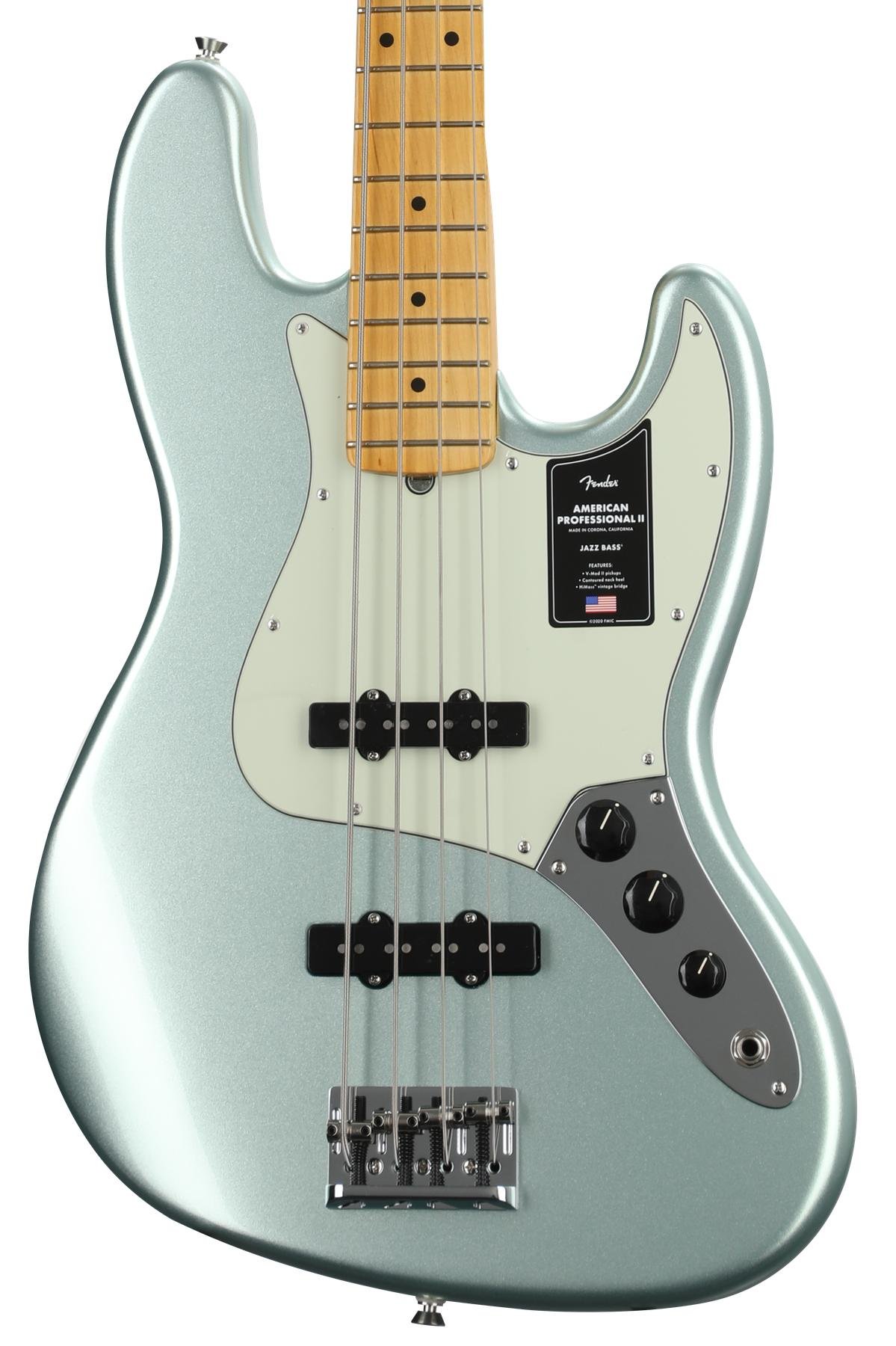 Fender American Professional II Jazz Bass - Mystic Surf Green with 