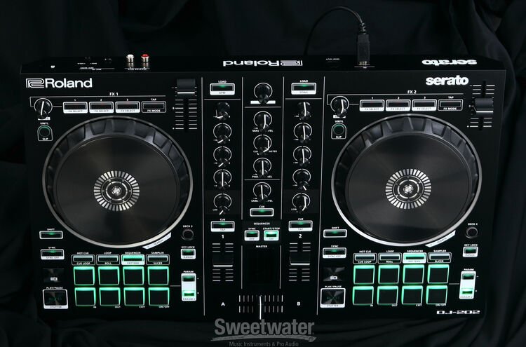 Roland DJ-202 4-deck Serato DJ Controller with Drum Machine