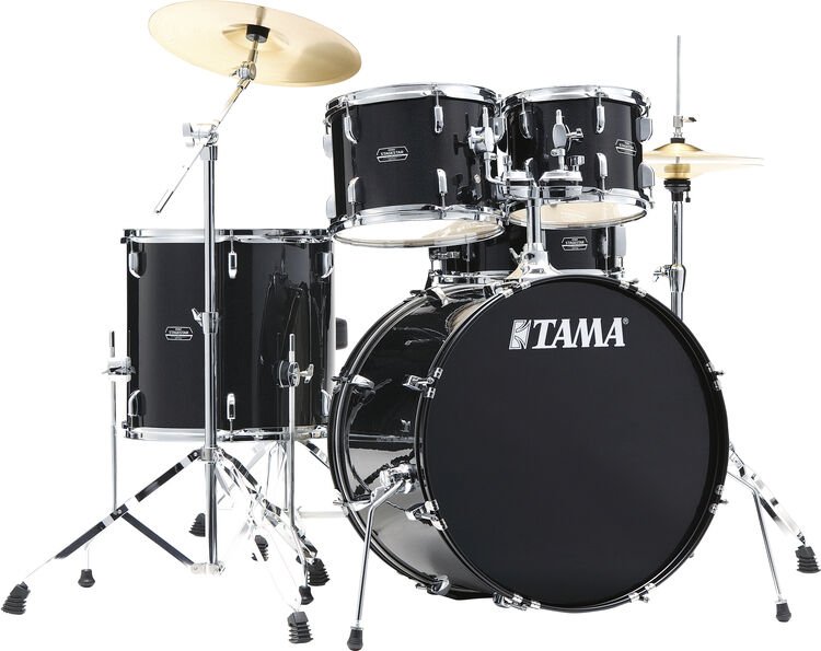 Tama Stagestar 5piece Complete Drum Set Black Night Sparkle Sweetwater