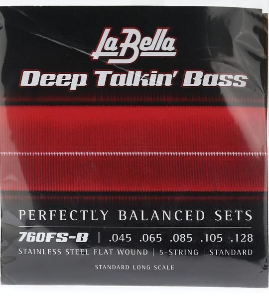 La Bella 760FS-B Deep Talkin' Bass Flatwound Bass Guitar Strings - .045 ...