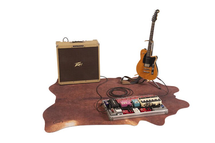 Drum N Base Vegan Cow Drum Rug/Stage Mat Betsy Red Brown Sweetwater