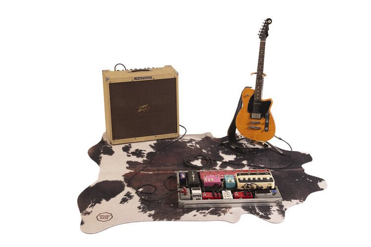 Drum N Base Vegan Cow Drum Rug/Stage Mat Clara Black/White Sweetwater