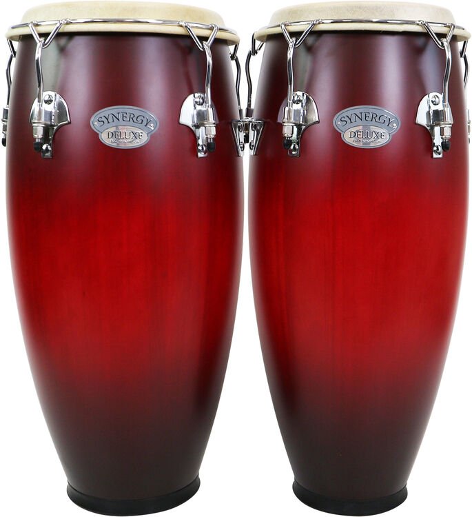 Toca Percussion Synergy Deluxe Congas Wine Burst Sweetwater