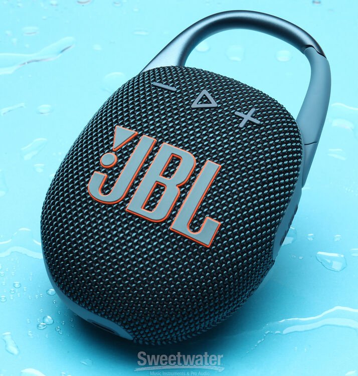 JBL CLIP5 Bluetoothスピーカー　ブルー JBL Clip 5 Portable Waterproof Bluetooth Speaker - Blue | Sweetwater