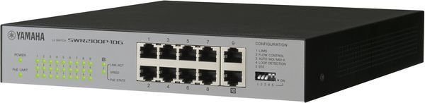 Yamaha SWR2100P-10G 10-port L2 Network Switch, with PoE | Sweetwater