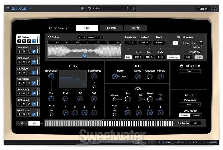 Arturia Emulator II V Synthesizer Software Instrument Sweetwater