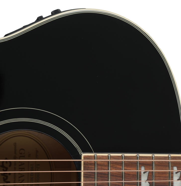 Maple Body Black Finish 25.5 scale Gibson EEJ2BKGH1 Spruce Top Epiphone EJ-200SCE Solid Top Cutaway Acoustic//Electric Guitar