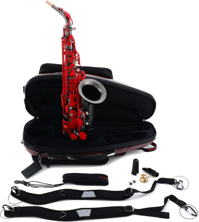Growling Sax SEUARL Red Lava Professional Alto Saxophone Satin Black