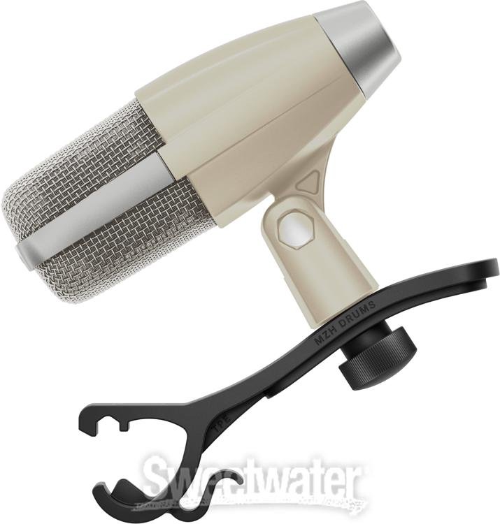 Sennheiser 80th Anniversary Edition MD 421 Kompakt with MZH Drum Microphone Clip - Vintage Gray