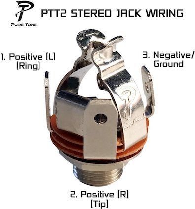 Pure Tone PTT2 Pure Tone Stereo Output Jack - Black Nickel