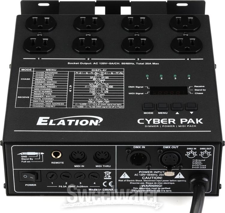 Elation Cyber Pak 4-channel Dimmer/Chase/MIDI Relay Pack | Sweetwater