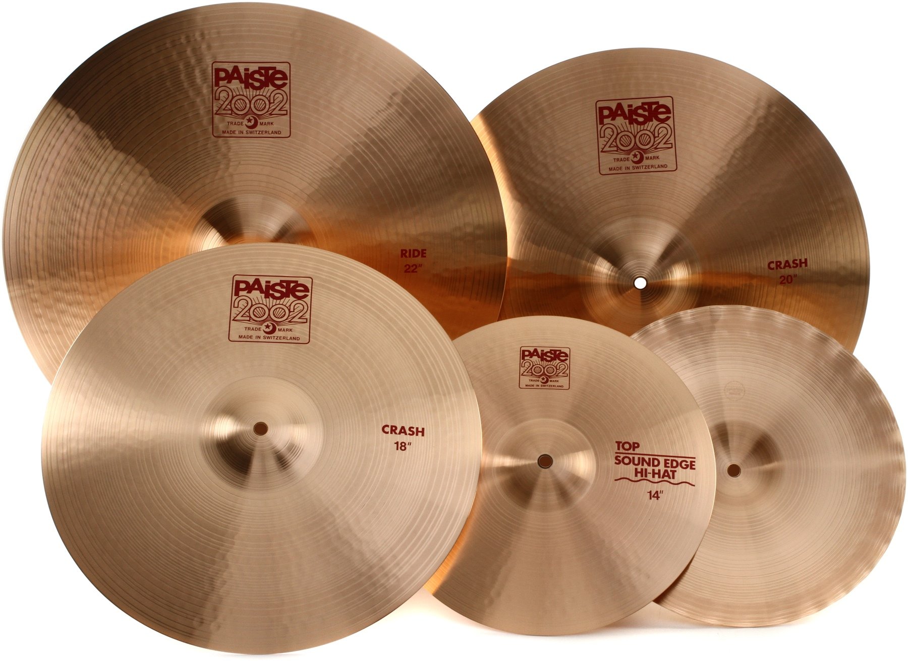 Paiste 2002 Cymbal Set - 14/20/22 inch- with Free 18 inch Crash 