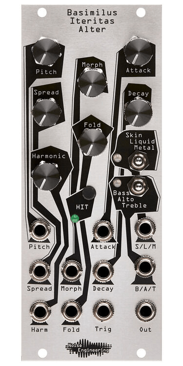 Noise Engineering Basimilus Iteritas Alter 6-oscillator Digital Drum  Synthesizer Eurorack Module - Silver