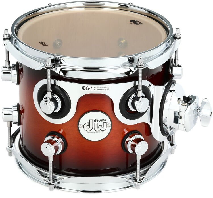 DW Design Series Rack Tom - 7 x 8 inch - Tobacco Burst | Sweetwater
