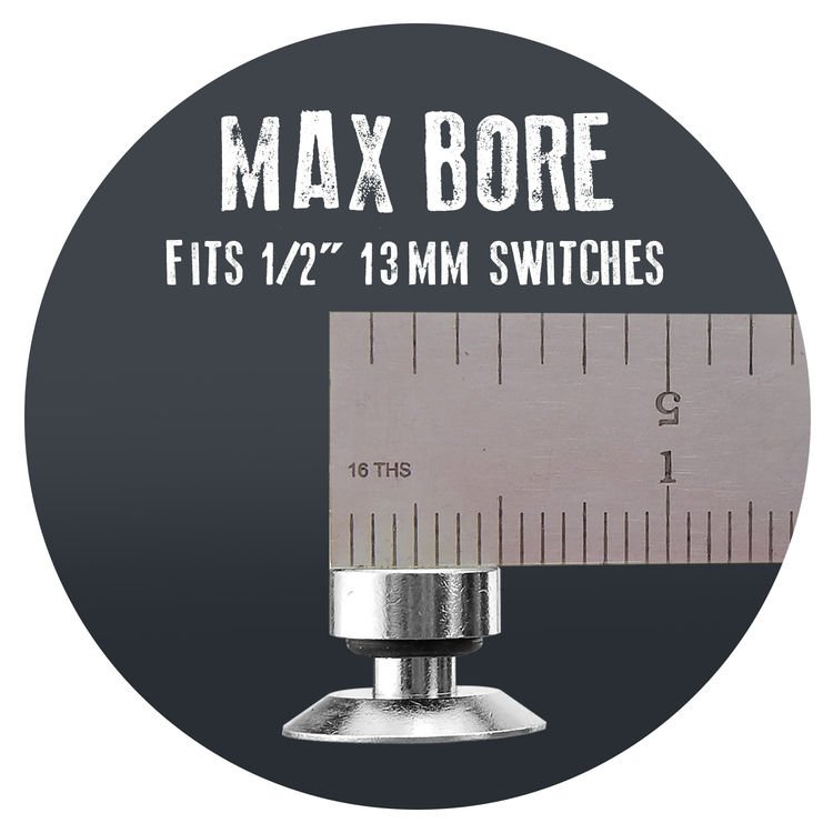 Barefoot Buttons V1 Max Bore Footswitch Cap - Silver