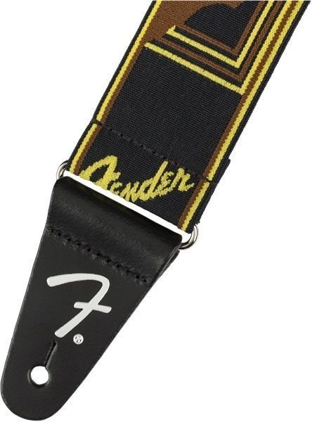 Fender WeighLess Guitar Strap - Black/Yellow/Brown | Sweetwater