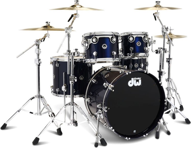 DW DWe 5-piece Drum Kit Bundle - Midnight Blue Metallic | Sweetwater