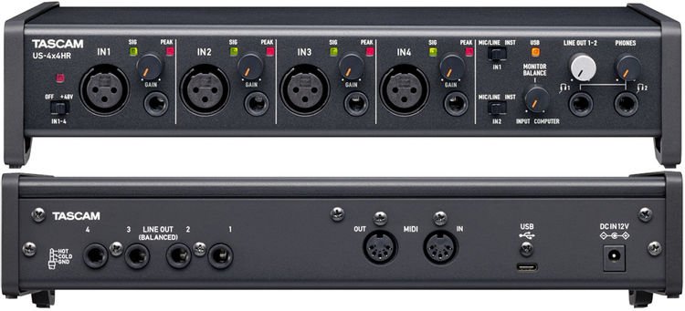 【限定SALE定番人気】★TASCAM タスカム US-4x4HR 4Mic 4IN/4OUT USB オーディオ インターフェース ★新品送料込 オーディオインターフェース