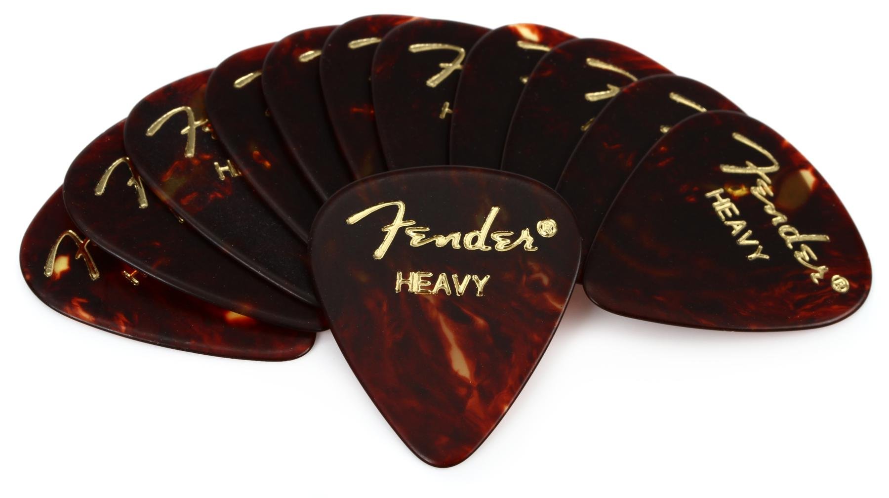 Fender classique en celluloïd pour guitare avec médiators Écailles de tortue 12 x fin Picks 351 Style dans une boîte en métal très pratique