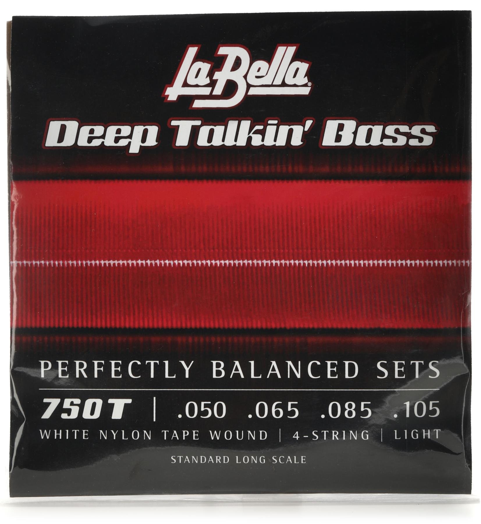 LaBella 750T-B Deep Talkin' Bass 5 String Set White Nylon Tape Wound 50-135 Light