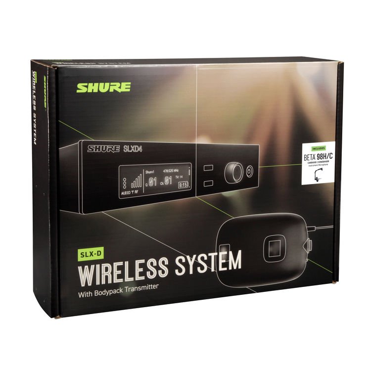 Shure SLXD14/98H Wireless Instrument Microphone System - J52 Band