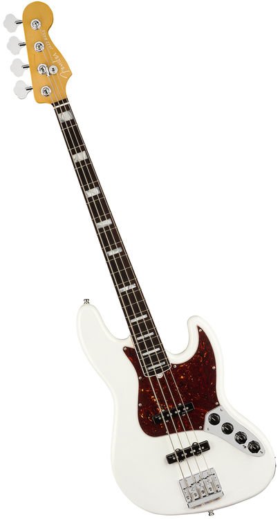 Fender American Ultra Jazz Bass Arctic Pearl With Rosewood Fingerboard Sweetwater 3113