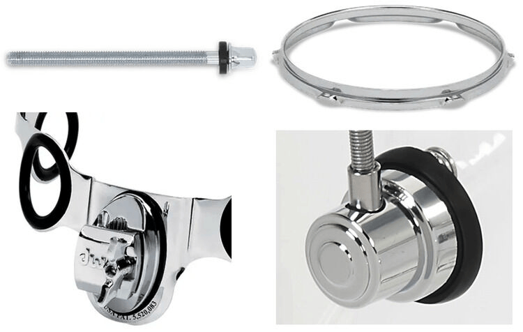 DW Design Series Acrylic 7-piece Shell Pack with Snare Drum - Smoke Glass, Sweetwater Exclusive