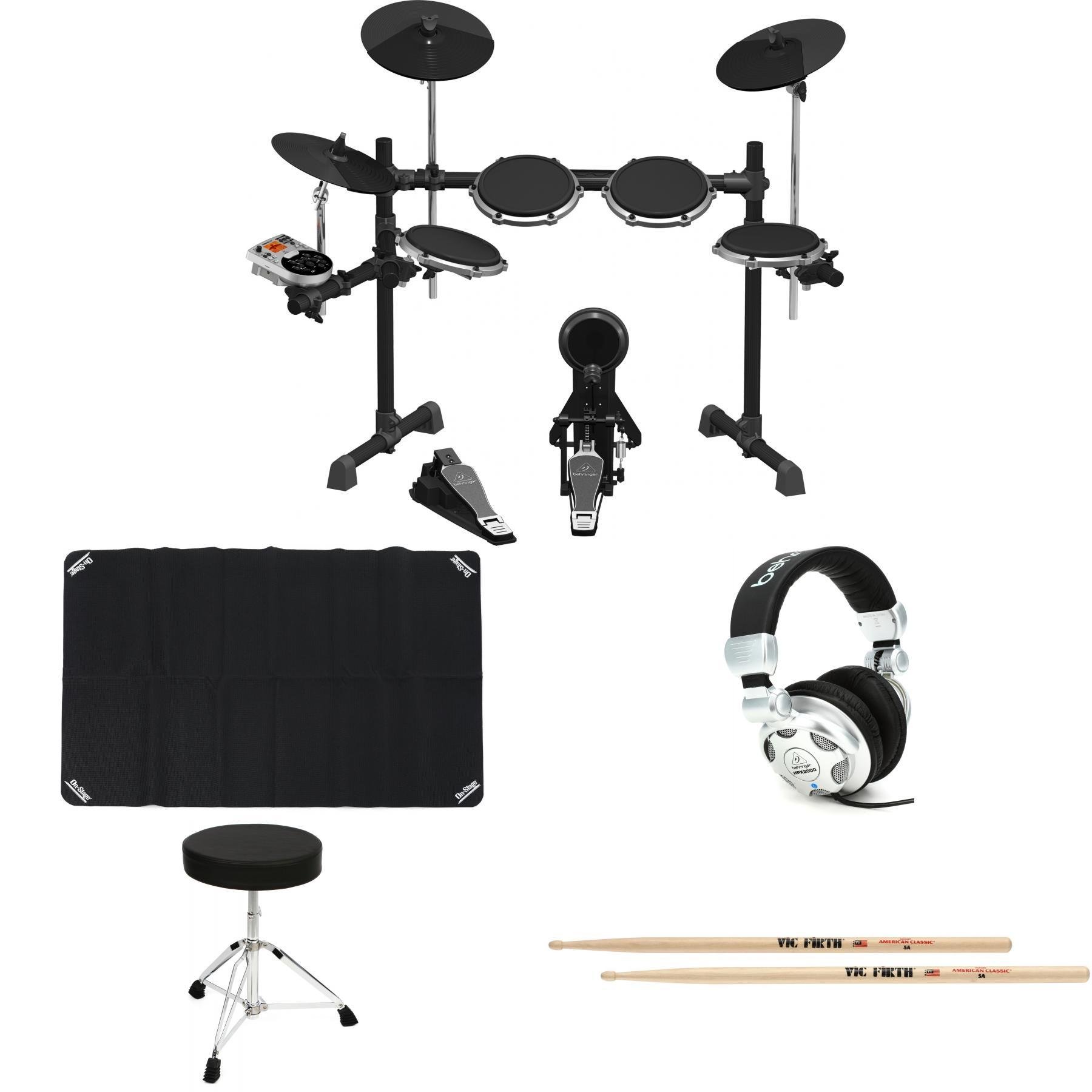 On-Stage Drum Practice Pad with Stand & Bag On-Stage Wood Tip Drumstick 12-Pairs Bundle