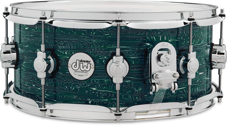 DW Design Series Snare Drum - 6 inch x 14 inch, Green Strata Sweetwater  Exclusive