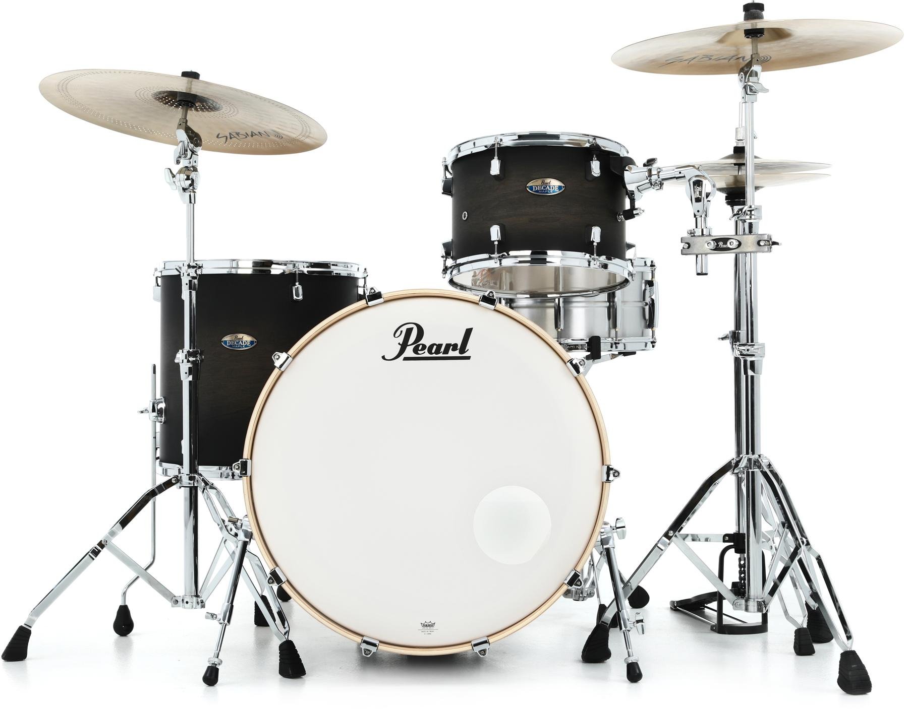 Pearl Decade Maple Dmp943xp C 3 Piece Shell Pack Satin Black Burst Sweetwater