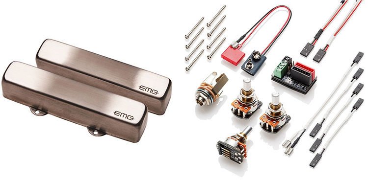 EMG RT Rip Tide Robert Trujillo Signature 4-string J Bass Pickup Set - Brushed Chrome
