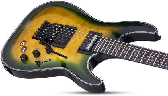 Schecter Hellraiser C-1 Floyd Rose Passive with Sustainiac - Dragon Burst |  Sweetwater