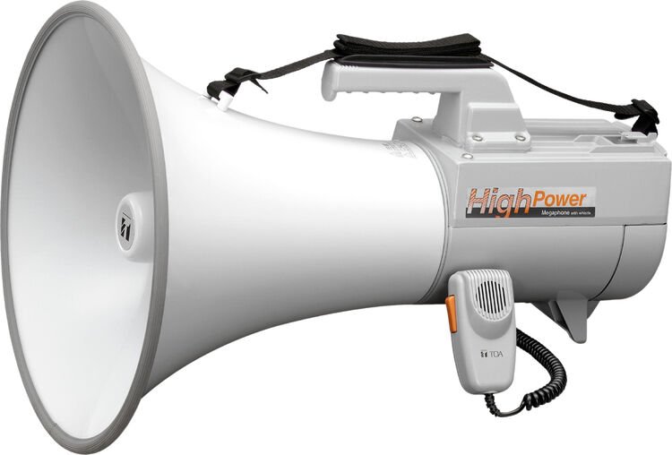 TOA ER-2230W 30-watt Shoulder Megaphone with Whistle - White/Gray