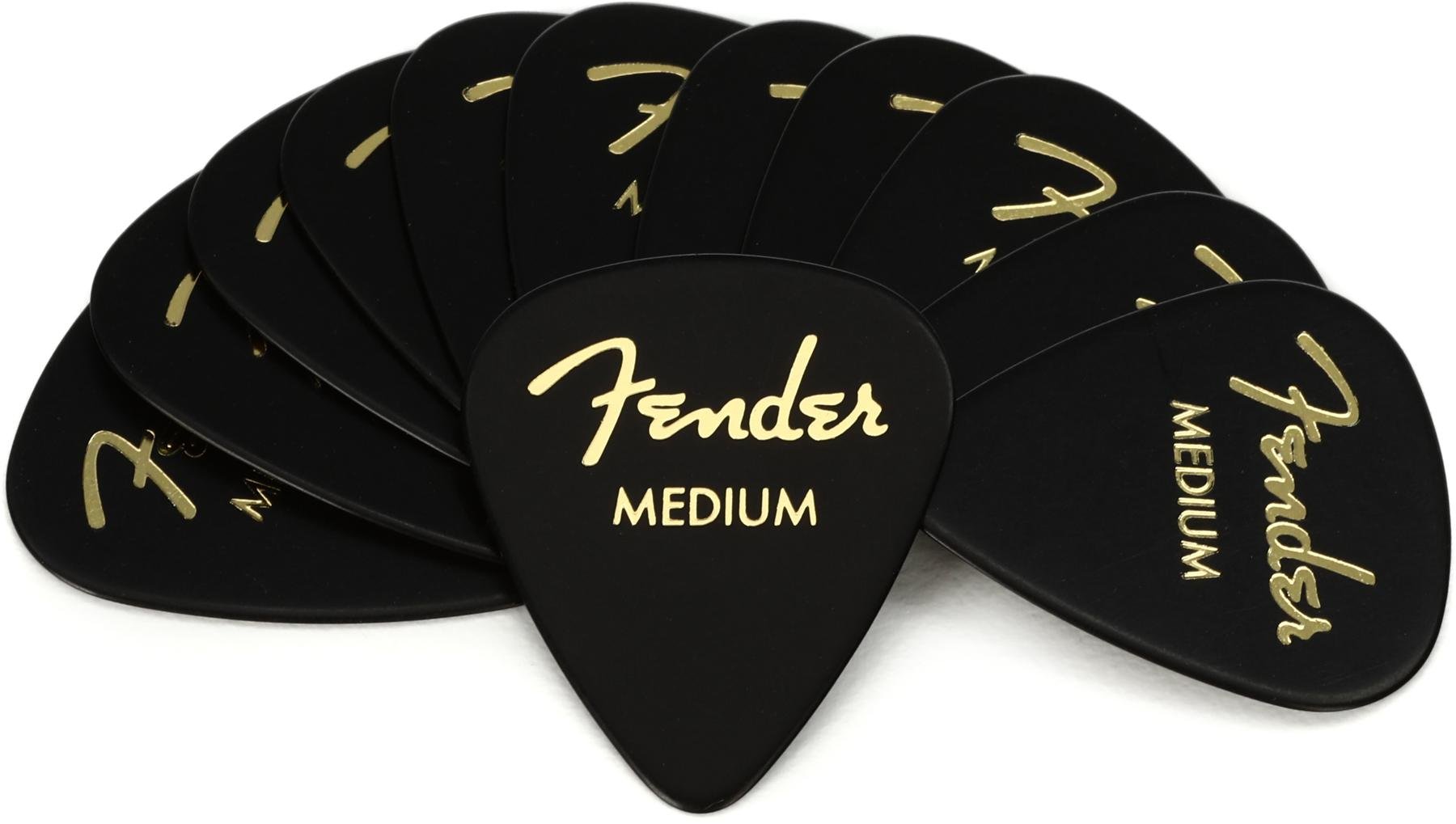 Fender 351 Shape Premium Picks - Medium - Black - 12 Count