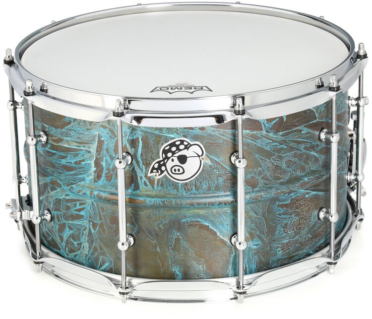 Pork Pie Percussion USA Custom Patina Brass Drum - 8-inch x 14-inch