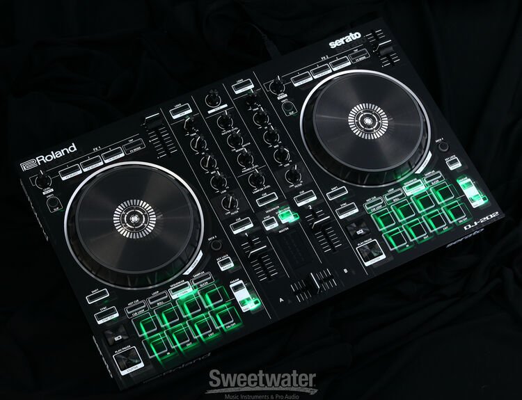 Roland DJ-202 4-deck Serato DJ Controller with Drum Machine
