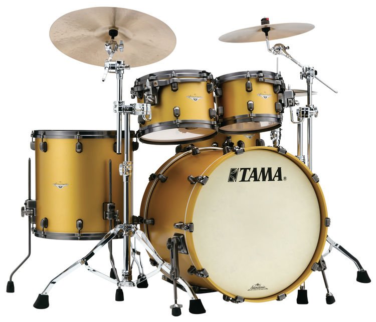 Tama Starclassic Maple MA42TZUS 4-piece Shell Pack - Satin Aztec Gold with  Smoked Black Nickel Hardware