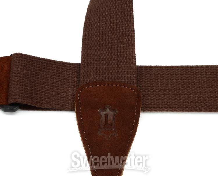 Levy's MC8A Cotton Acoustic Guitar/Dobro Strap with Neck Loop - Brown
