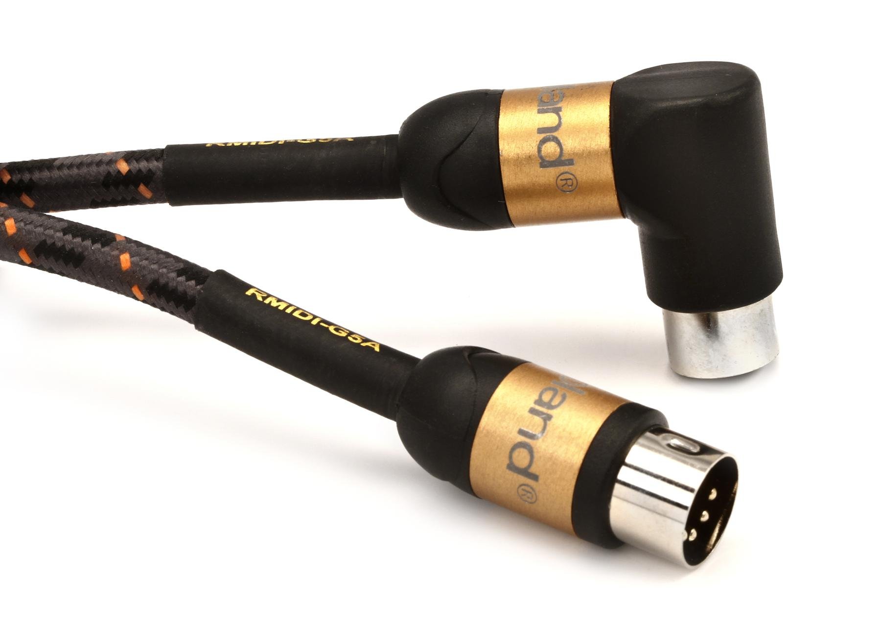 Roland RMIDI-G15A Gold Series Straight to Right Angle MIDI Cable 15/'