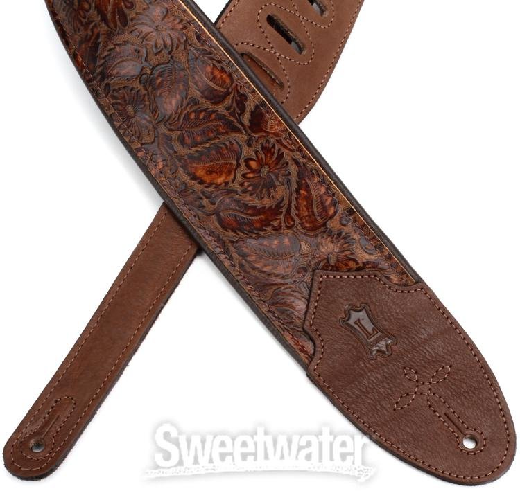 Handmade guitar strap, leather guitar strap, cowhide guitar strap, bra