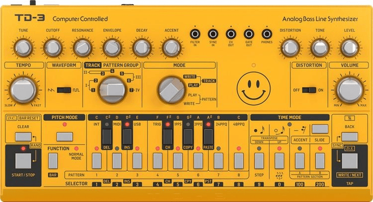 Behringer TD-3-Yellow Analog Bass Line Synthesizer - Yellow